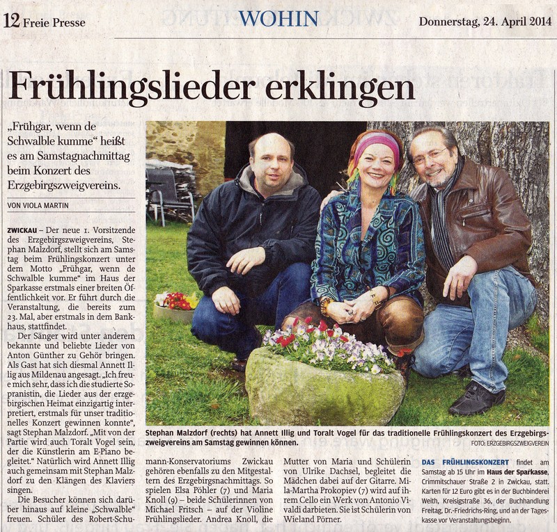 2014 04 24 Bericht FreiePresse Fruehgahr