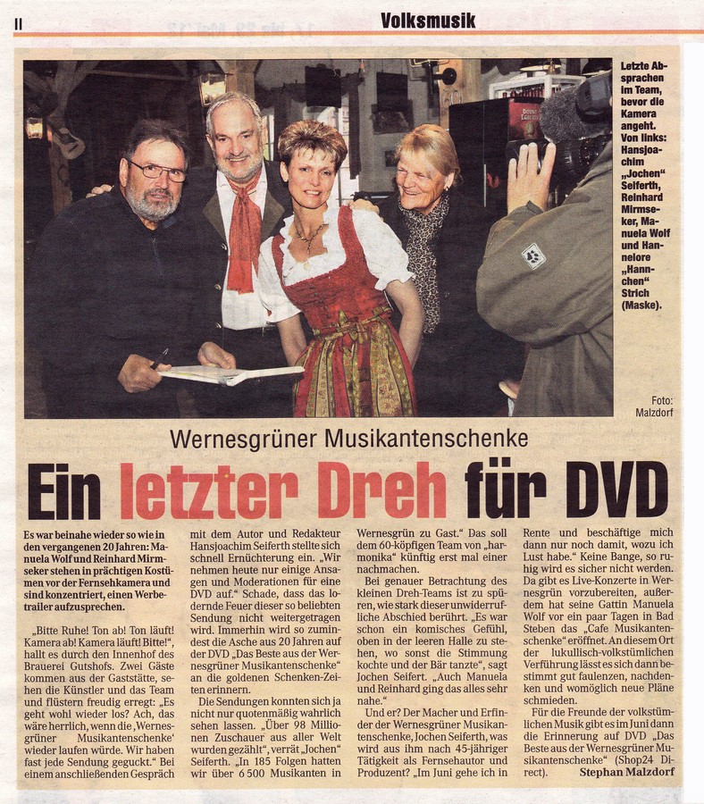 2012 05 16Bericht Wernesgruener Dreh DVD