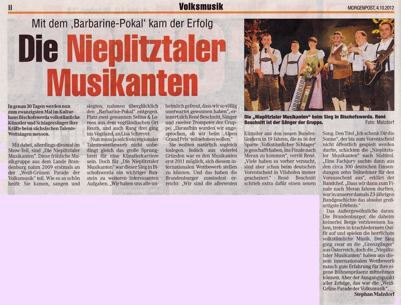 2012 10 04Bericht Nieplitztaler Musikanten WG