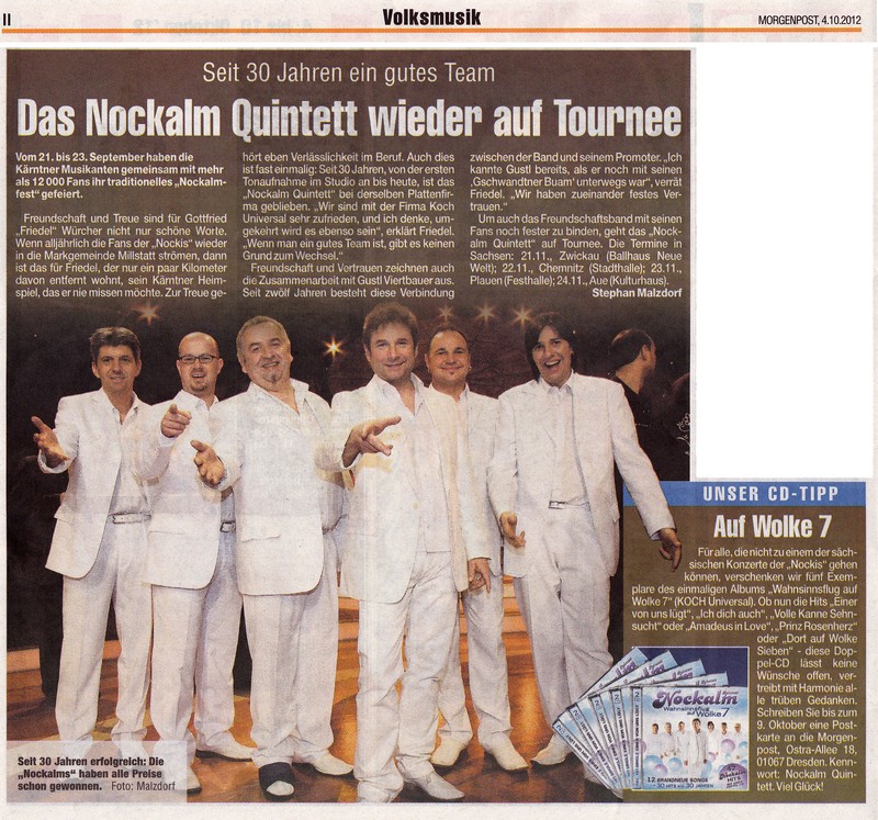 2012 10 04Bericht Nockalm Quintett Album
