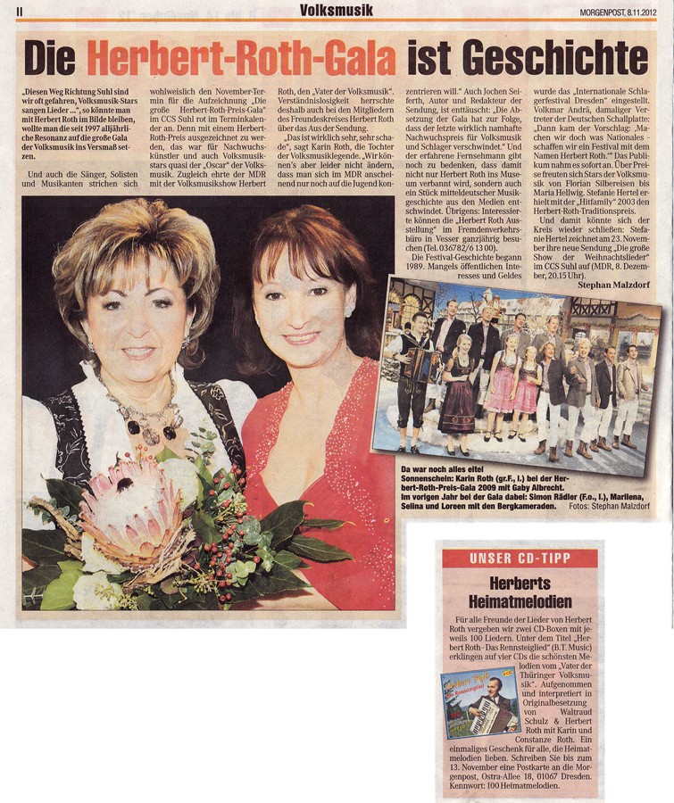 2012 11 08Bericht Herbert Roth Preis Gala Das Aus