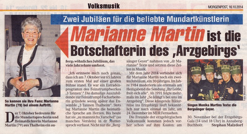 2014 10 16 Bericht Marianne Martin