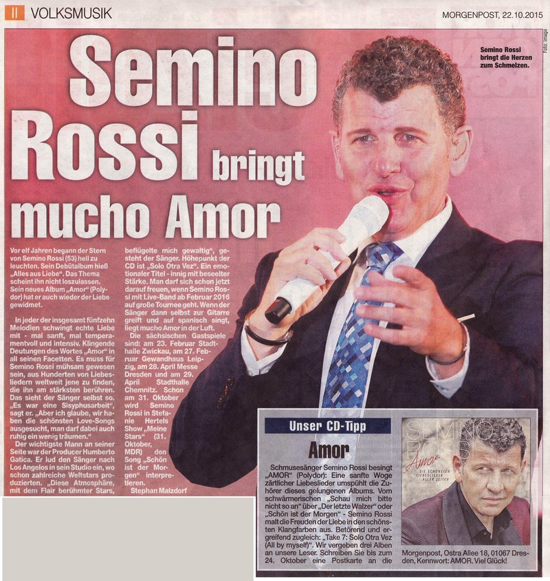 2015 10 22 Bericht Semino Rossi Amor