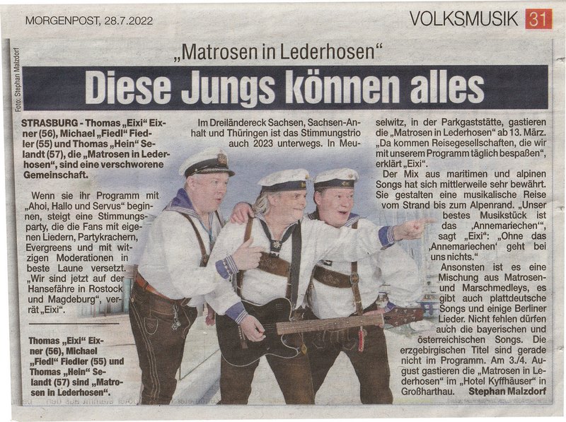 2022 07 28 Matrosen in Lederhosen